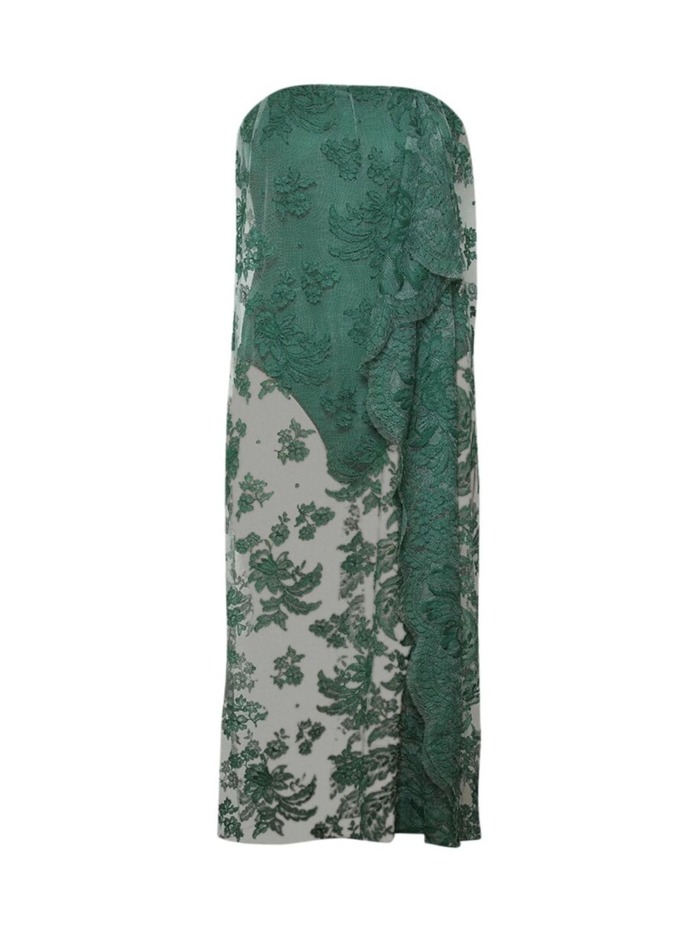 Christopher Esber Floating Lace Strapless Dress - Evergreen - Picture 2 of 12